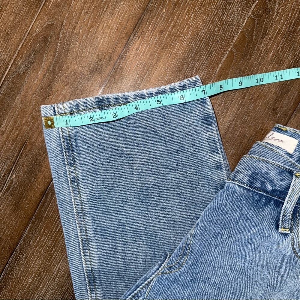 Elan High Rise Jeans Tapered S 24 25 Crossover Waist 90s Ankle Straight Leg Crop - Picture 3 of 11
